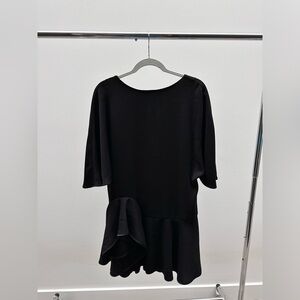 Halston Hertiage Black Ruffle Dress